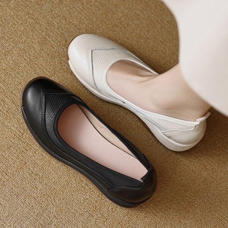 Retro Light Luxury Muffin Shoes Round-toed Single Shoes Casual High Heels