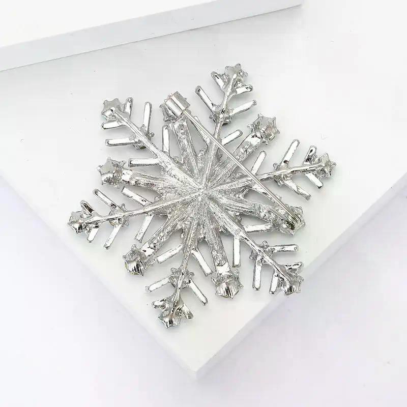 Broches de Copo de Nieve de Pedrería de Lujo de Moda Para Ropa de Mujer Abrigo Joyería Accesorios Regalos