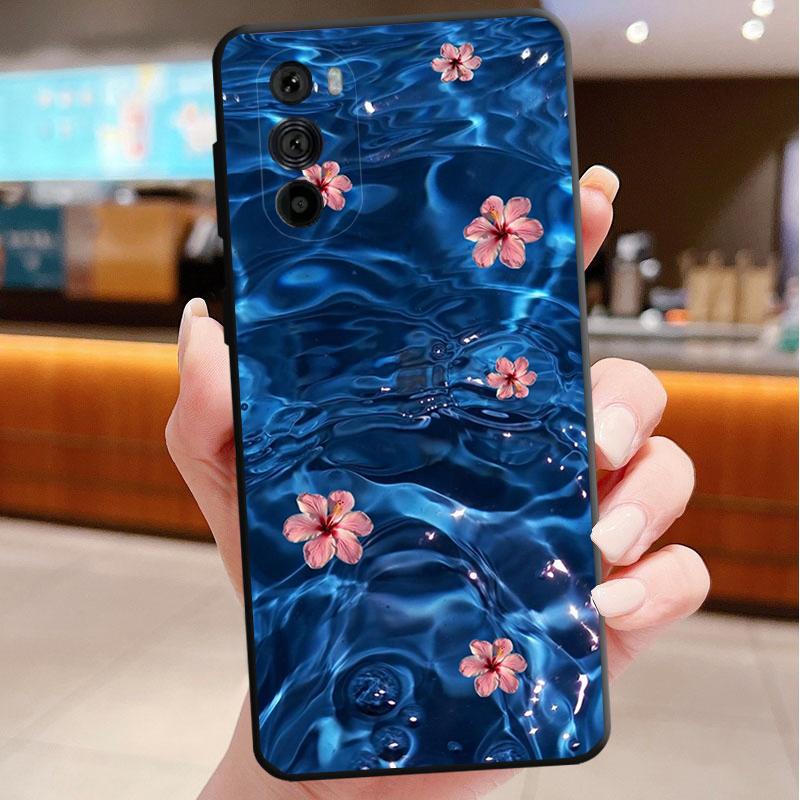 

Phone Case For Motorola Edge 60 50 40 Pro 60 50 40 30 Ultra Neo Fusion Moto G Stylus G Blue Sea Flower Water Moto edge 60
