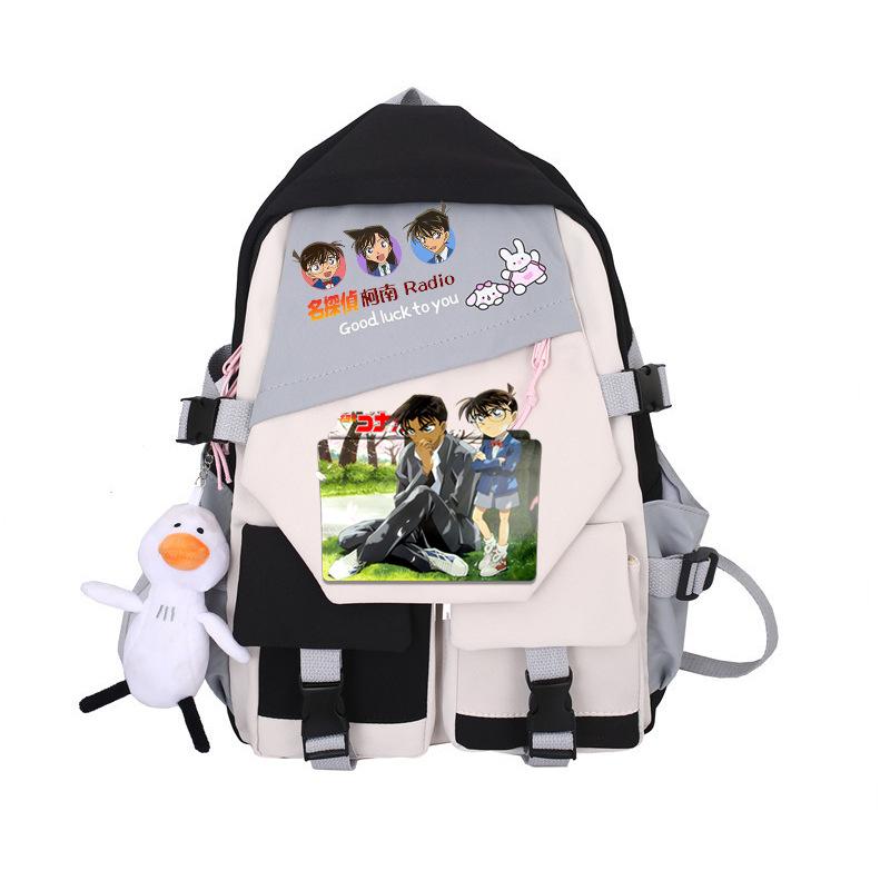3 Piece School Backpack Set for Students Large Capacity Oxford Cloth Schoolbag with Shoulder Strap and Pencil Case