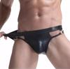 Thong Men's Sex Underwear Men's Underwear European and American Sexy Imitation Leather Mesh Men's Thong
