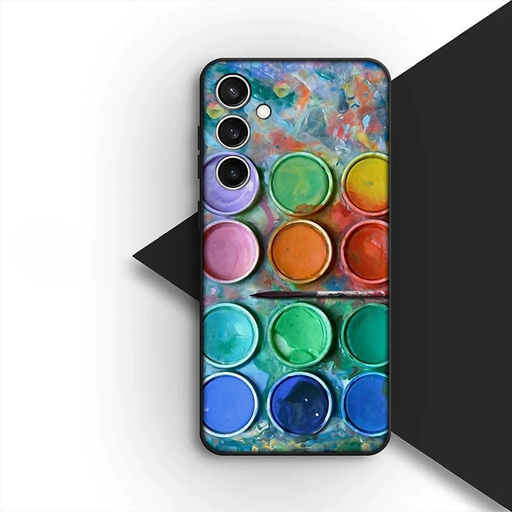 

for Samsung Galaxy A35 A36 A55 A26 A05 A06 A14 A51 A53 A54 A12 A13 A23 Case Cassette Paintbox Color Palette Water Pallet Tape Galaxy A51