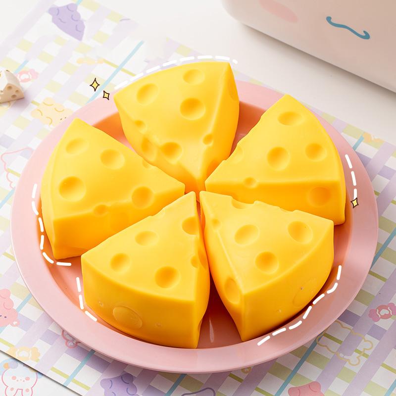 Simulation Cheese Squishy Toys Stress Relief Balls Decompression Slow Rebound Sensory Squeeze Toy For Kids Birthday Party Favors