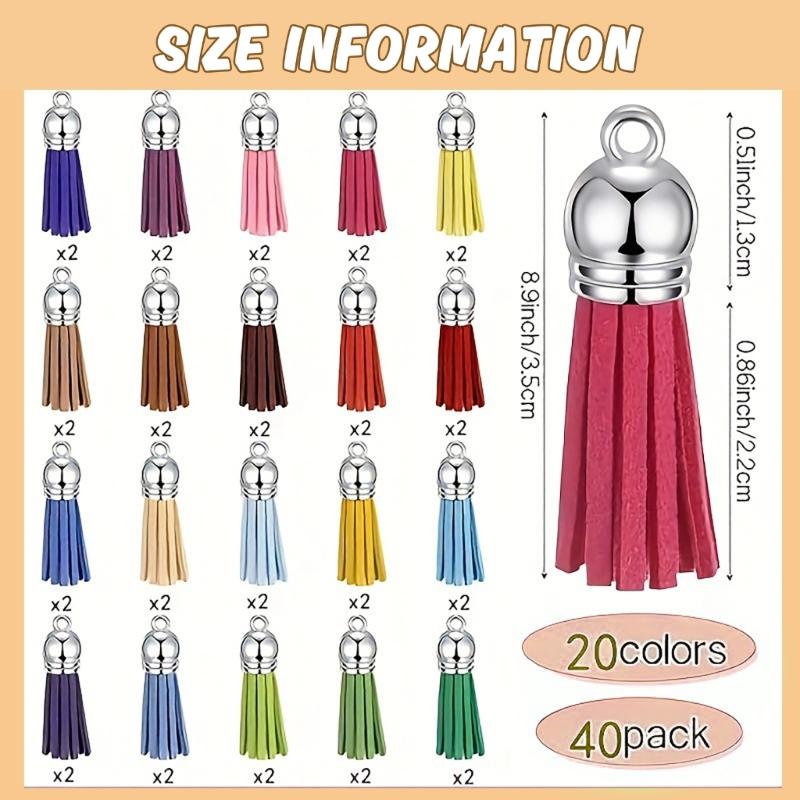 40 Set Handgemachter Fotoanhänger Schlüsselanhänger Acryl Klar Leer Bildeinsatz Schlüsselanhänger mit Quasten Schlüsselanhänger Zubehör