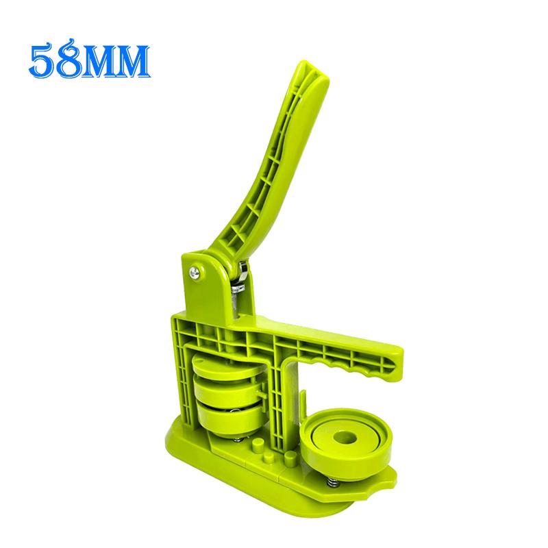 Green 58mm Badge Maker Machine for DIY Making Round Badge Pins Fridge Magnets Professional Rotating Type Manual Press Machine