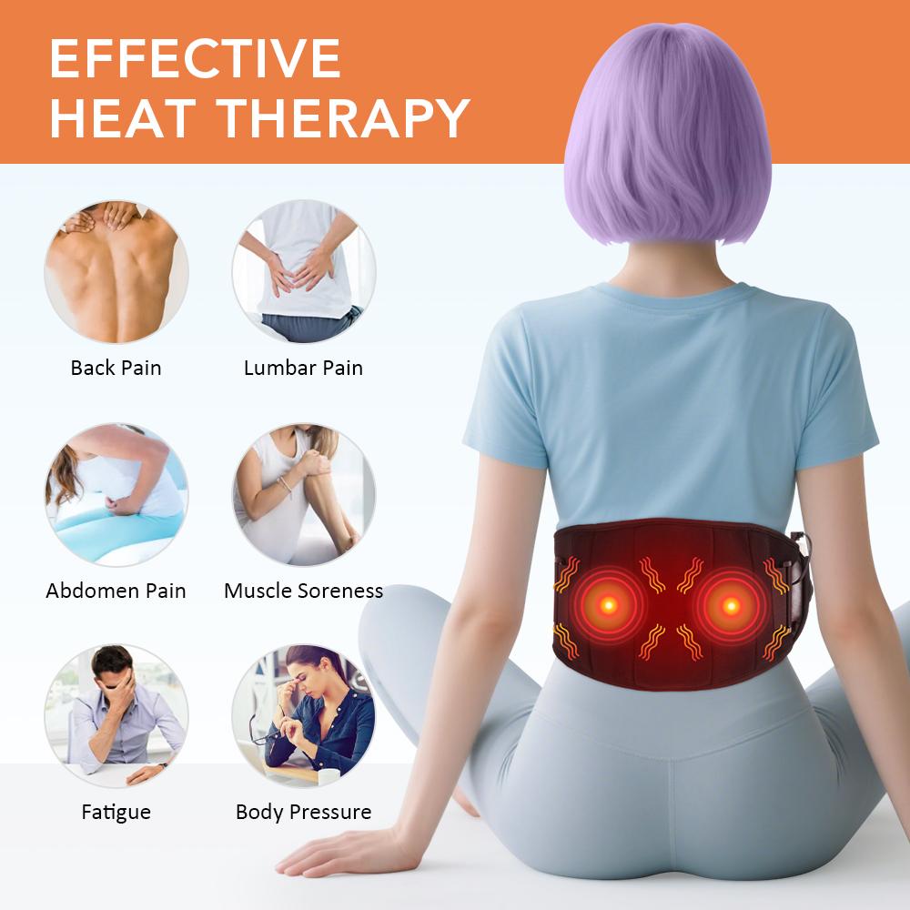 Waist Massager Electric Heating Hot Compress Massage Belt Multifunctional Belt Slimming Weight Backstrecter LED Machine Therapy