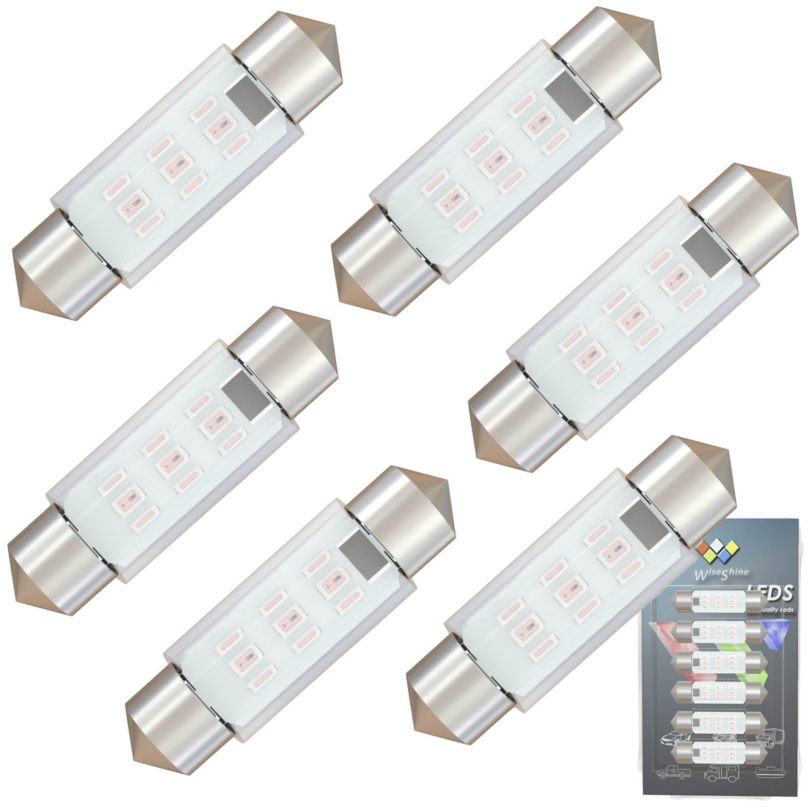 WiseShine C5W 6411 6418 Festoon Led Bulb Light Pink Purple DC 12V розовый