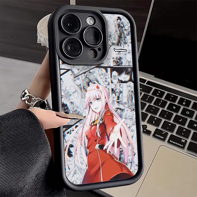 Phone Case for iPhone 17 Air 16E 15 16 Pro Max Darling Zero Two 02 Anime Cover 14 Plus 13 12 Mini Soft Shell Silicone Fundas