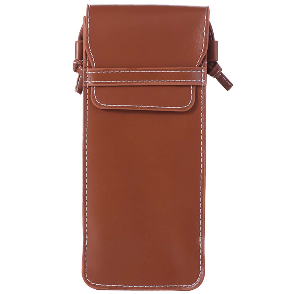 Sac à Lunettes en Cuir PU à Bandoulière Suspendue Fait Main Étui Protecteur pour Lunettes Sac de Rangement pour Lunettes Pochette
