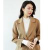 Fanzhen Women's 100% Wool Mid-Length Belted Coat