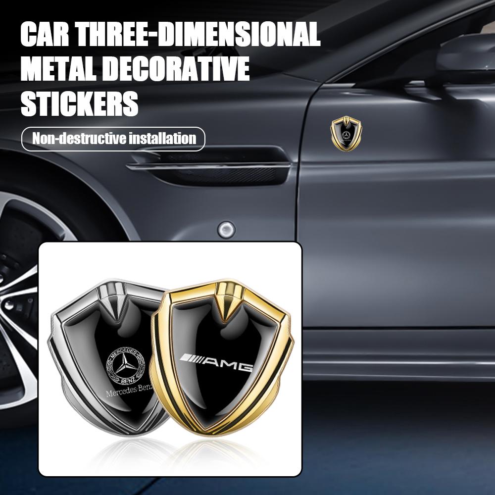 3D Metal Car Body Side Fender Sticker Shield Auto Emblem Badge For Mercedes Benz AMG W124 W202 W203 W204 W210 W211 W212 W220