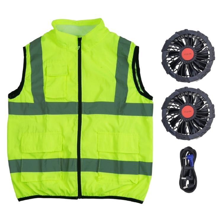 Cooling Vest for Men Women Reflective Ice Vest for Motorcycle,Workers,Sports,Outdoor,Heat Relief Air Conditioner Vest L