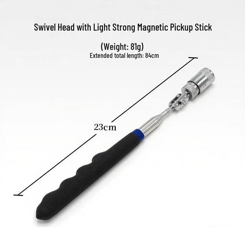 Telescopic Magnetic Picker with LED Light – Extendable Rod for Metal Parts