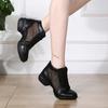 Women Genuine Leather Dance Shoes Boots Square Dance Shoes Increase Sneakers Boots Soft Sole Woman Shoes Modern