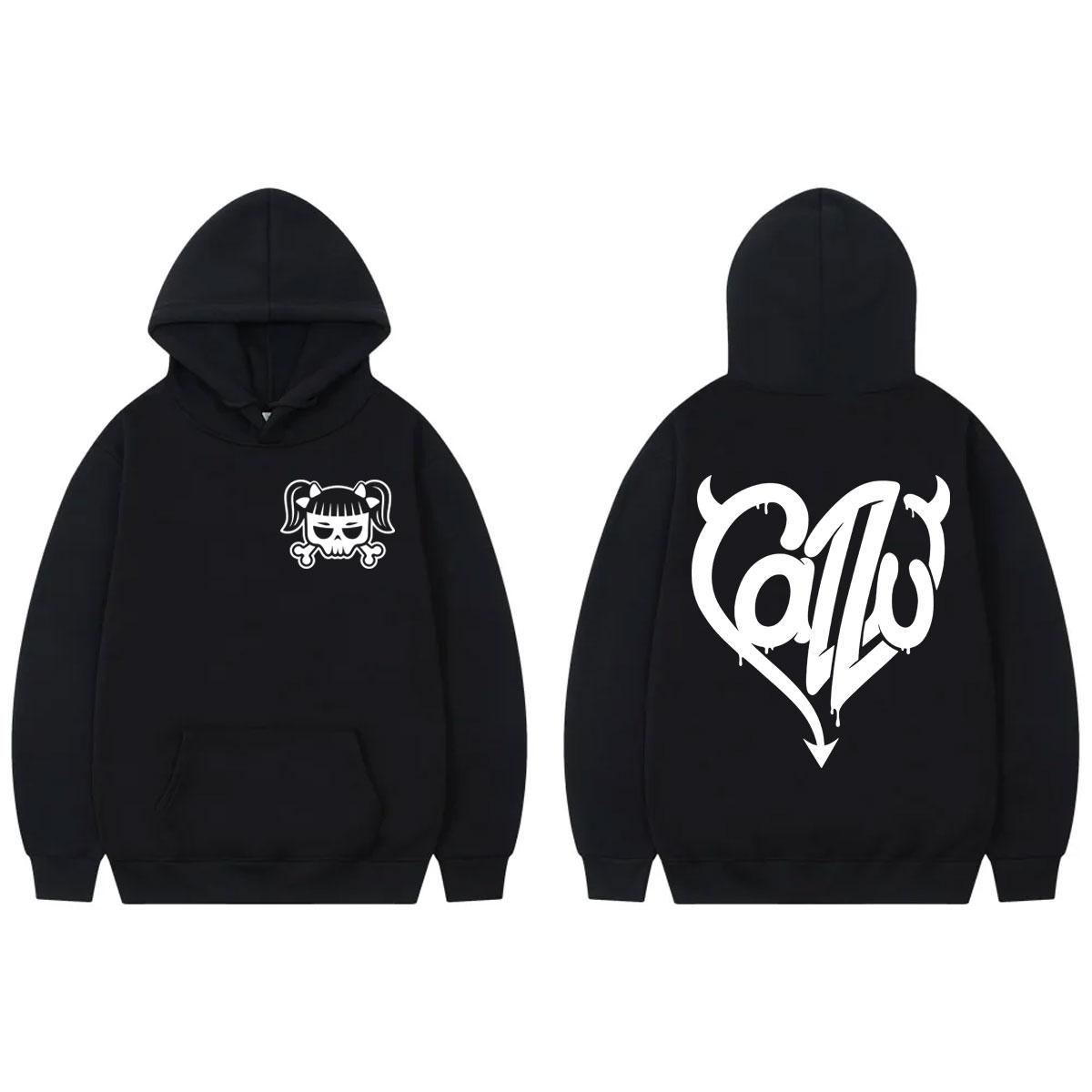 

Singer Cazzu Double Sided Print Hoodies Men Women Clothing Harajuku Pop Music Pullovers Fashion Casual Long Sleeve Sweatshirts 3XL чорний