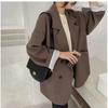 Blazer Marrone Vintage Donna Elegante Ufficiale Signora Moda Primavera Autunno Manica Lunga Oversize Chic Casual Giacca Suit