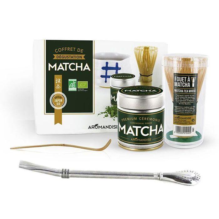 Coffret Découverte de la cérémonie du thé Matcha + paille inox avec filtre