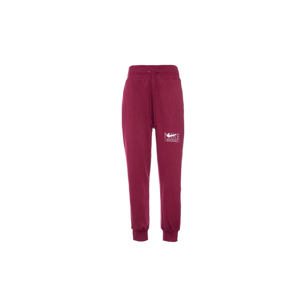 Nike Solid Color Lace-Up Casual Knit Sports Pants Women Bottoms Magenta DR5615-638