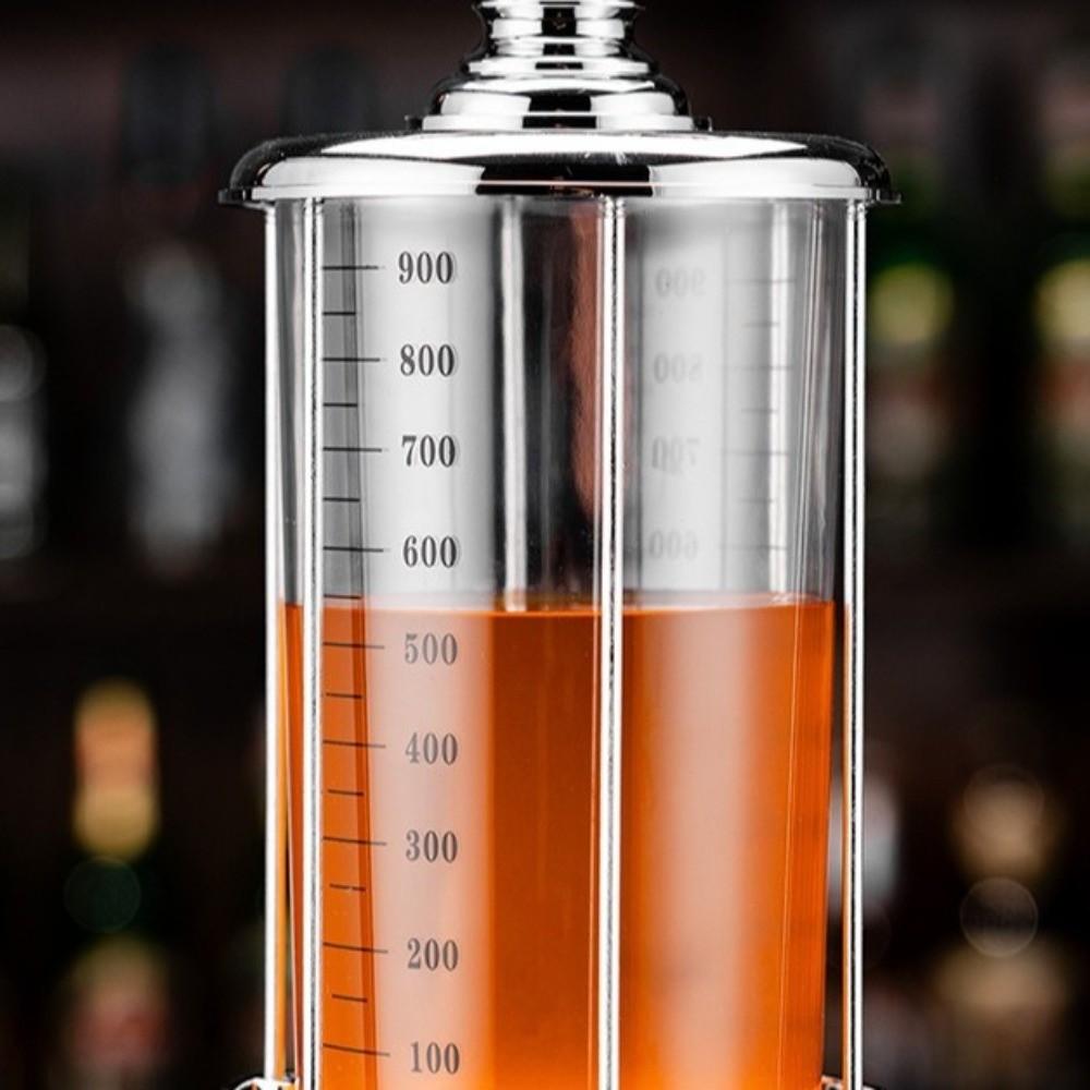 Decanter Tower Single Pump Wine Dispenser Retro Style Drop Resistant Beer Tower 900ML Plastic Beverage Container Restaurant