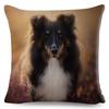 Shetland Sheepdog Cute Pet Animal Dog Printed Pillowcase Decor Cushion Cover for Sofa Home Car Polyester Pillow Case 45*45cm