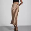 Fashion Satin Party Long Skirt High Waist Solid Color Casual Basic Women Skirts Fishtail Skirt Chic Summer Woman Clothing 2025