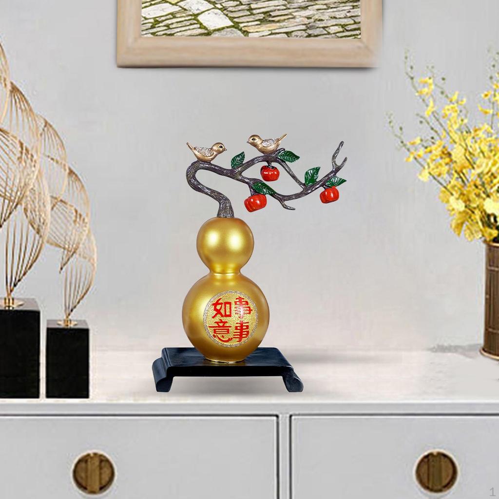 Gourd Statue Collectible Crafts Ornament Fortune Handmade Figurines for Desktop Furnishing Interior