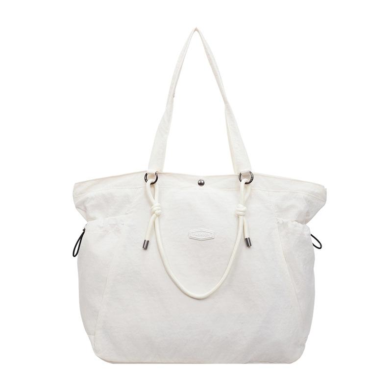 Japanese solid color nylon shoulder bag new large-capacity casual tote bag versatile foreign style student make-up bag
