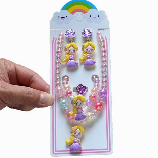 Frozen Princess Kids' Necklace & Bracelet Gift Set for Christmas or Birthday