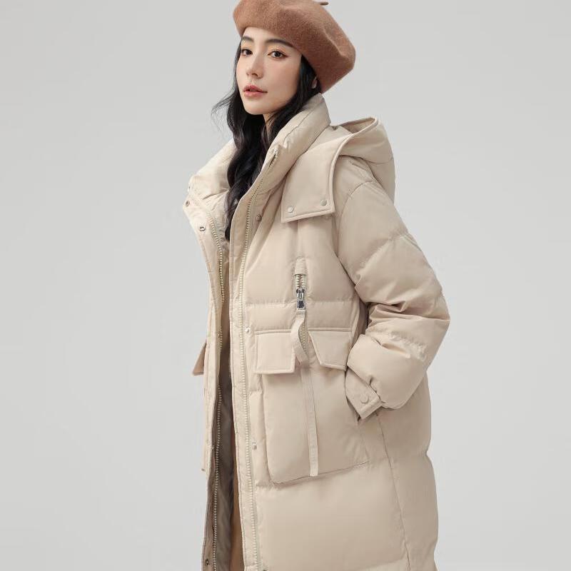 Women's Mid-Length Hooded Thick Winter Down Jacket