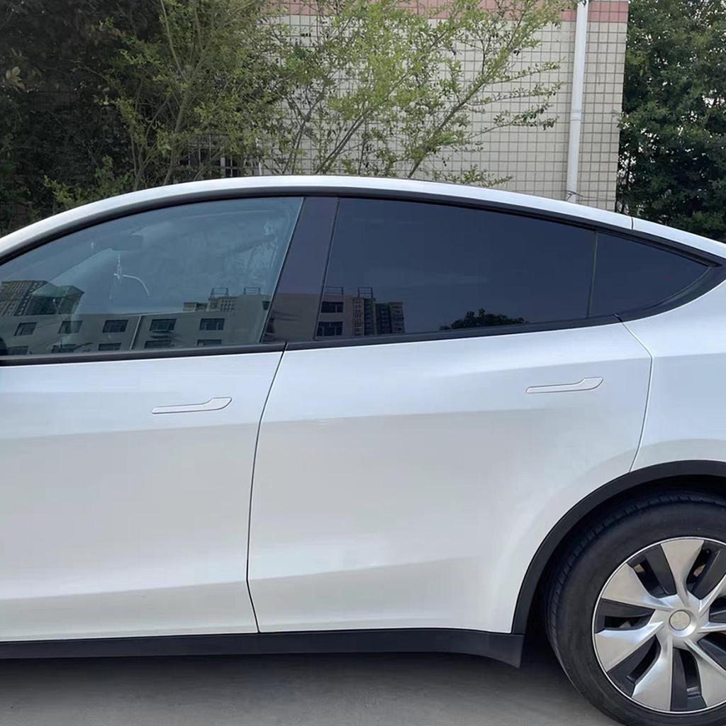 Tesla Model Y Naklejka Dekoracyjna Odporna na Zarysowania z Włókna Węglowego na Klamkę Drzwi