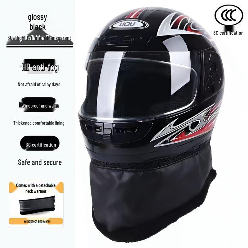 Autumn/Winter Anti-fog Electric Motorcycle Helmet, Class A Safety, Unisex.
