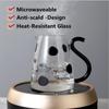 500ml/1800ml Transparent Glass Jug Heat-Resistant Cartoon Cute Cow Shape Tea Pot and Cup Set Water/Milk Cold Kettle Coffee Pot