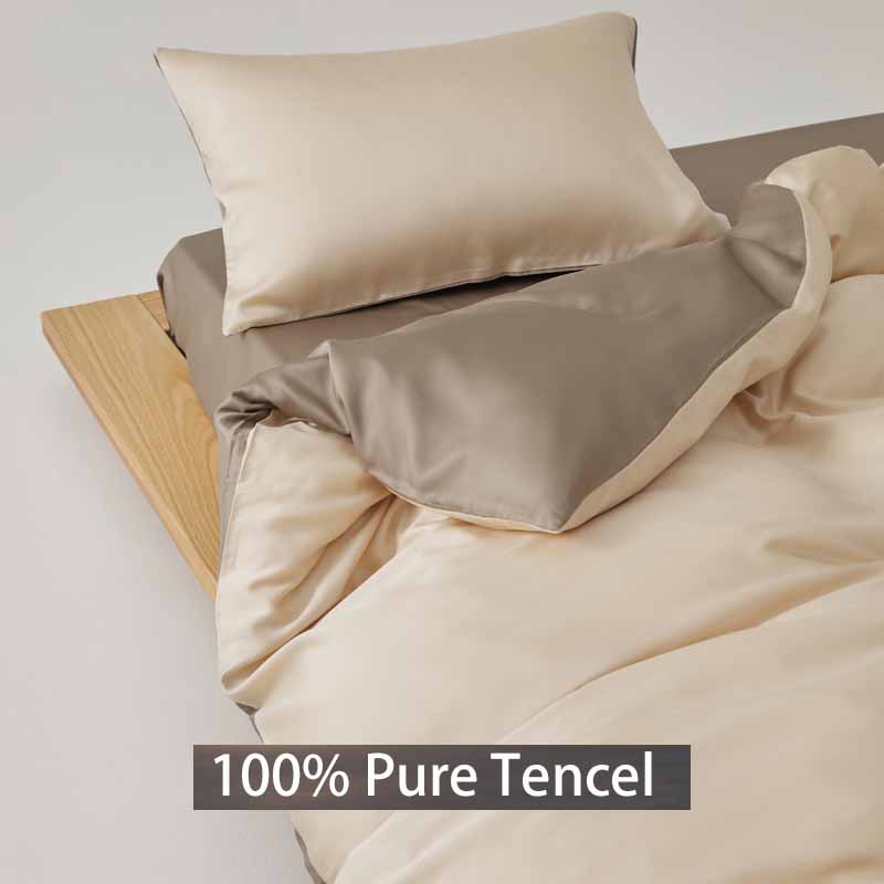 

Роскошный комплект постельного белья из лиоцелла Tencel из 4 предметов: мягкая простыня на резинке и пододеяльник и наволочки, дышащее постельное белье для комфорта как в отеле 1.8m 4pcs/set