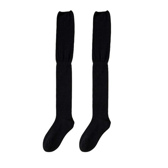 Women Slouchy Over-the-knee Socks Soft Cotton Stretch Thigh High Socks Ribbed Scrunch Tall Boot Socks for Girls