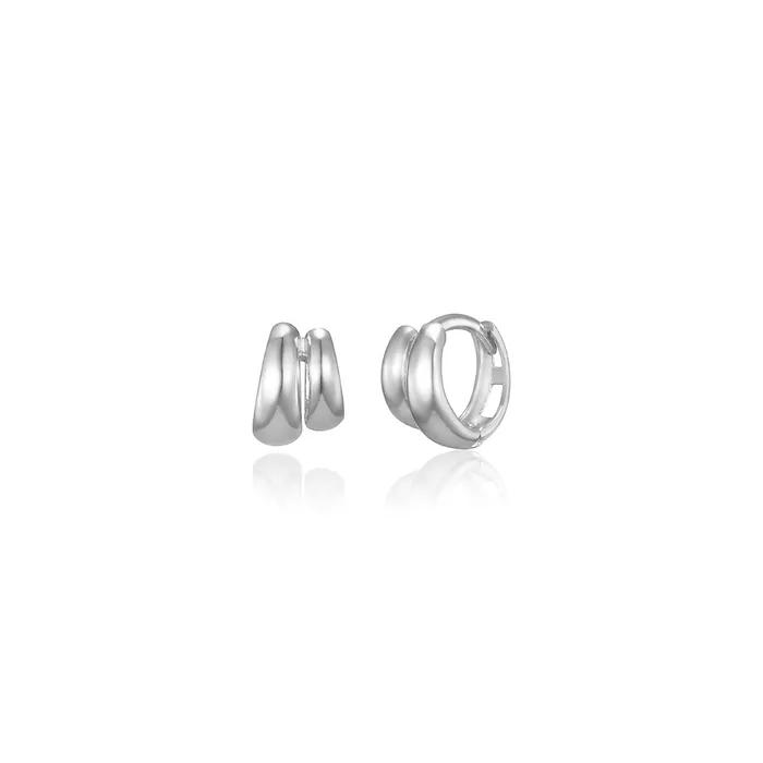 14k Aligned Duo Mini Single Ring Earrings (14k Gold) LFE46