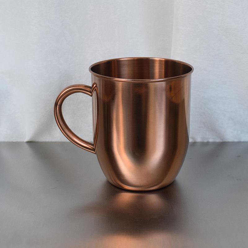 470 ml Fassungsvermögen 304 einwandige Kaffeetasse mit Henkel Trinkbecher umweltfreundlicher Edelstahl Wasserbecher