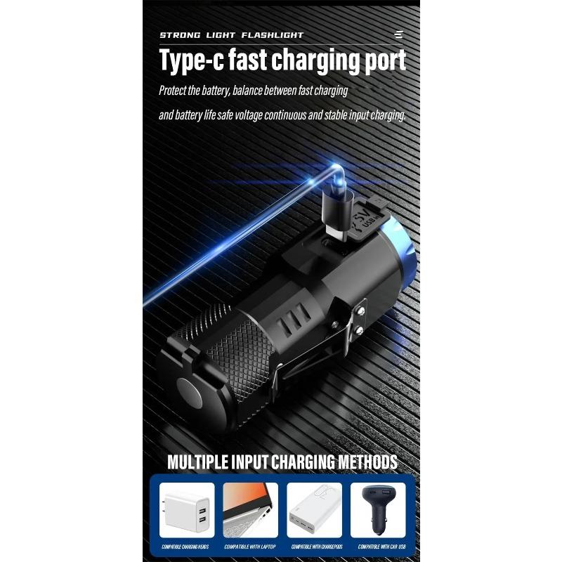 New Ultra Powerful Flashlight 4/6/8*P35 LED Mini Super Bright Torch USB Rechargeable Waterproof Light With Magnet Emergency Lamp