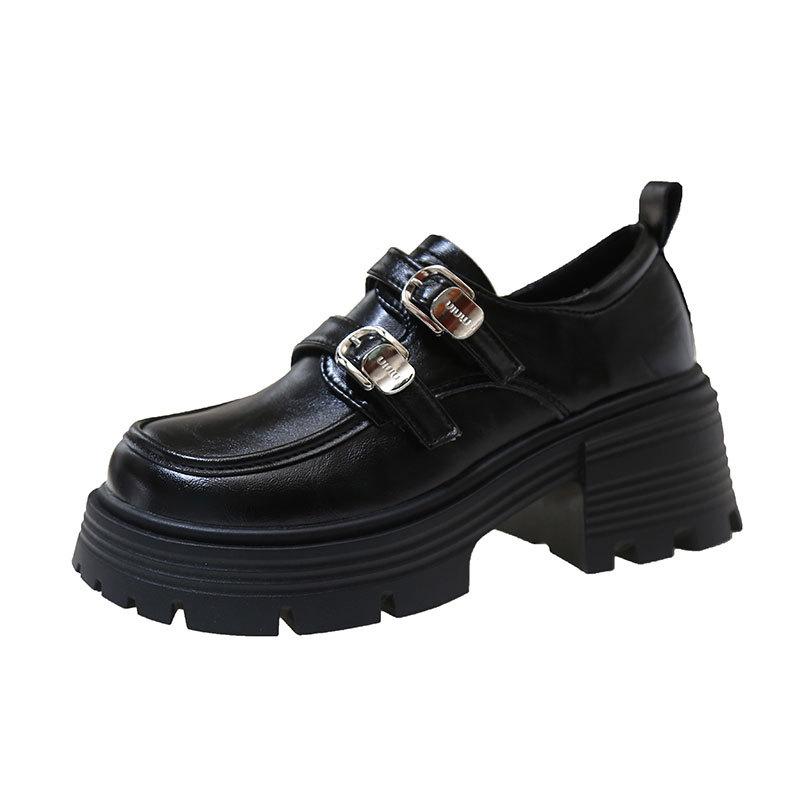 British style loafers women's 2025 spring and autumn new thick heel platform retro fashion small Mary Jane small leather shoes