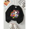 European sizes Girls Soft Crewneck Sweatshirt Cute Kitten Holding Colorful Flower Bouquet Print, Casual All-Match, Ideal Holiday Present