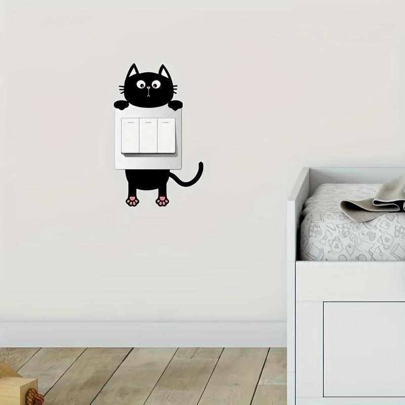 1pc Removable Wallpaper Peel and Stick Decal Cute Cat Wall Sticker Vinyl Self-Adhesive For Bedroom and Living Room Switch Decal Home Decoration