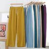 Women's Cotton Rayon Wide Leg Pants With Pockets Straight Leg Loose Plus Size Flattering Spring Summer Casual Outdoor Trousers