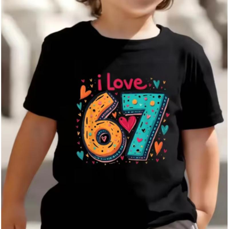 Kids 67 Themed Colorful Print TShirt Soft Cotton Fabric Breathable and Comfortable Ideal for Toddlers and Childrendf0382