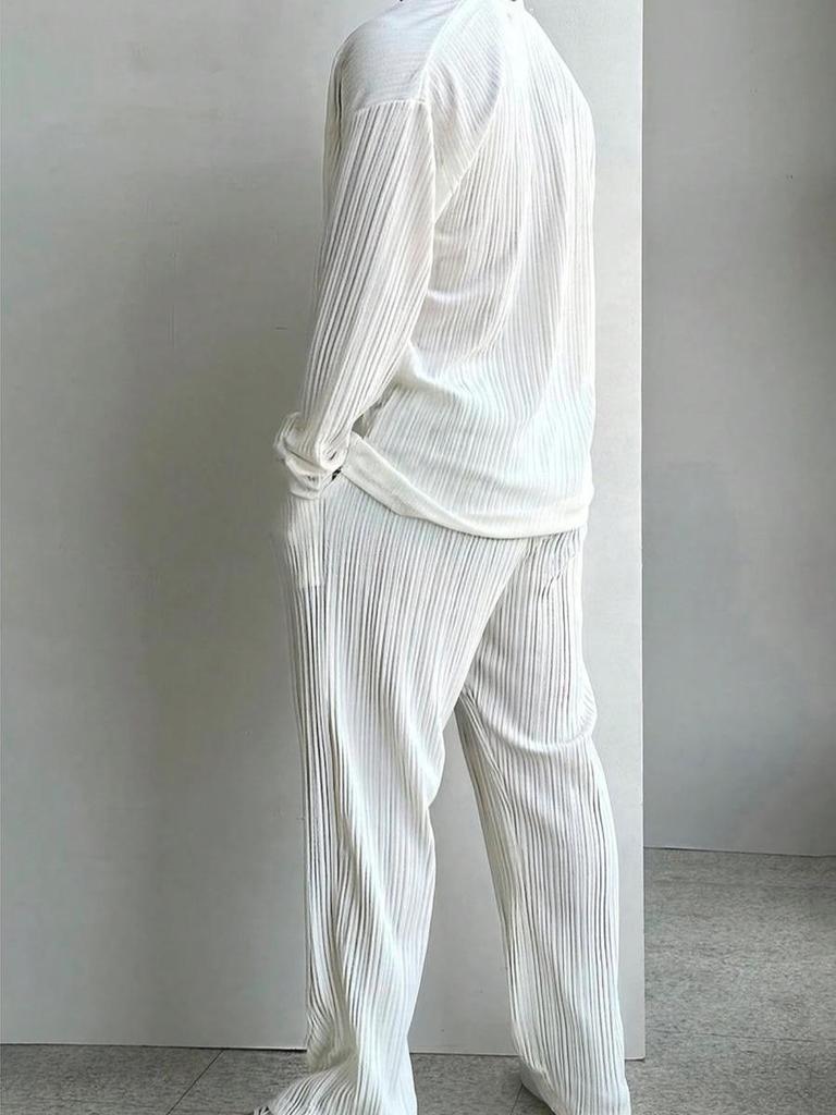 Men's 2025 Summer Commute Suit: Casual Button Shirt & Long Pants Set