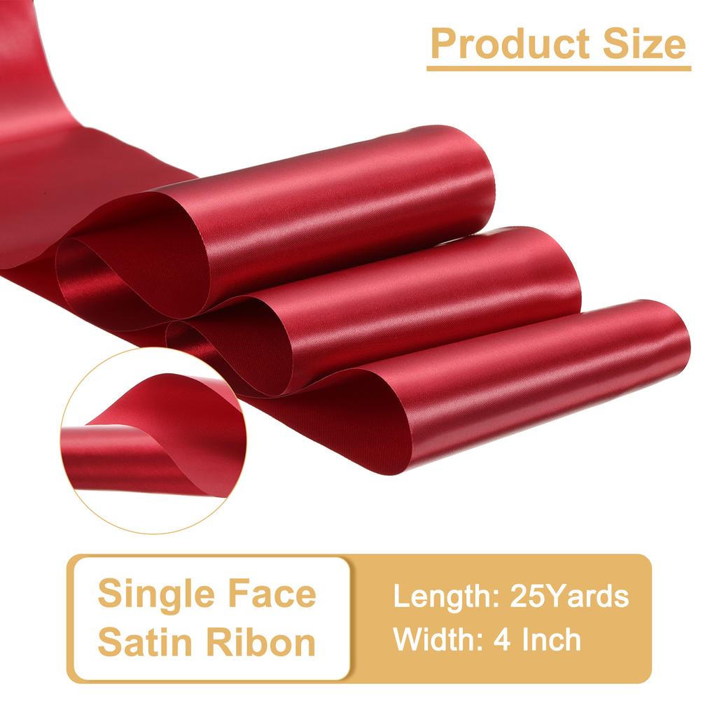 25 Yards Satin Ribbon 4 Inch Single Face Gift Wrap Bow Satin Ribbons for Christmas Wedding Birthday Party Decoration DIY Craft