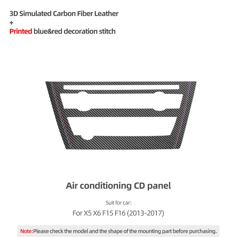 For BMW X5 F15 X6 F16 Make of Alcantara Auto Center Console Air Condition CD Panel Trim  Sticker Car Interior Decor Accessories