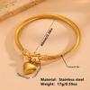 Luxury Threaded Titanium Steel Horseshoe Hook Bracelet for Women – Colorfast, Heart-Shaped Design