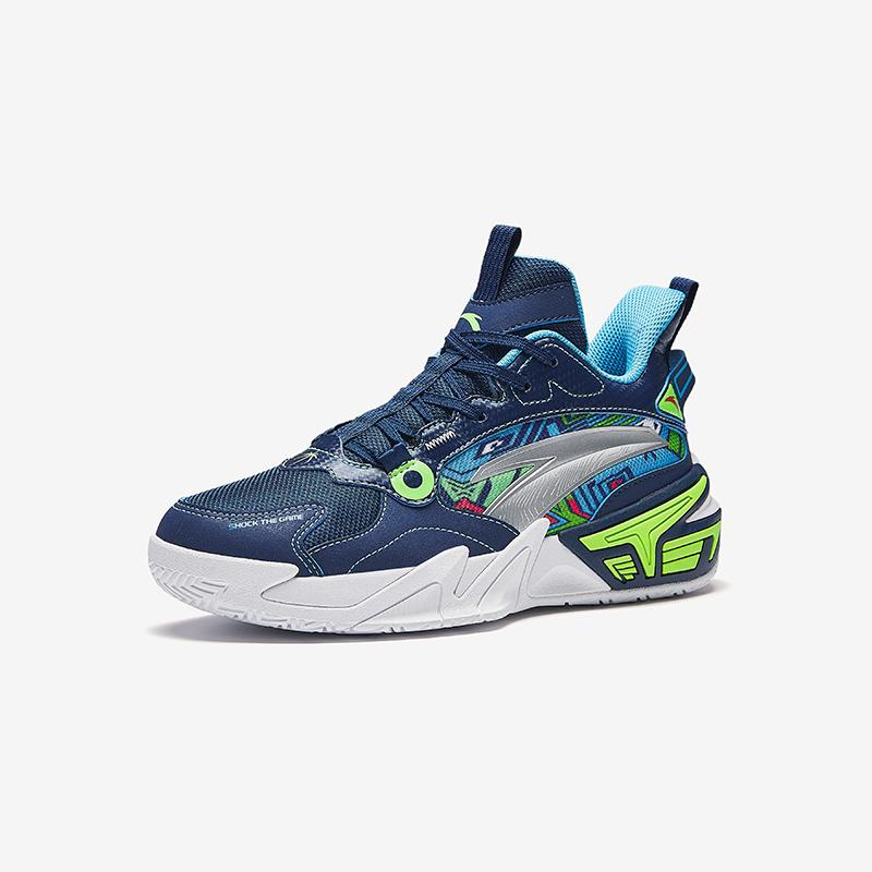 Anta Kids Synthetic Leather Fabric Trendy Fashion Non-Slip Wear-Resistant Breathable Low-Top Basketball Shoes Men sneaker A12511106-1