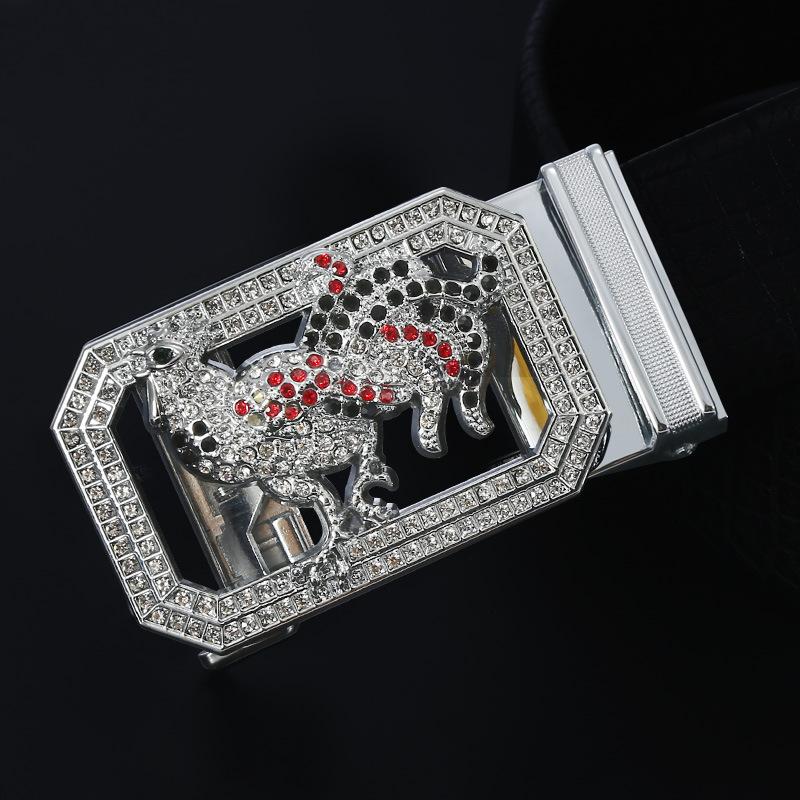 Zodiac Belt Men'S Business Cowhide Alloy Automatic Buckle High-End Belt Gift