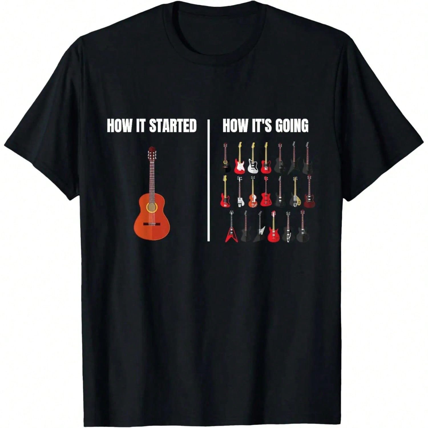 How It Started | Guitar Lovers | Meme Funny Guitar T-Shirt S разноцветный