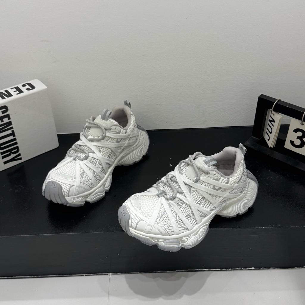 Mesh platform dad shoes women's new heightening breathable round head sports and leisure shoes